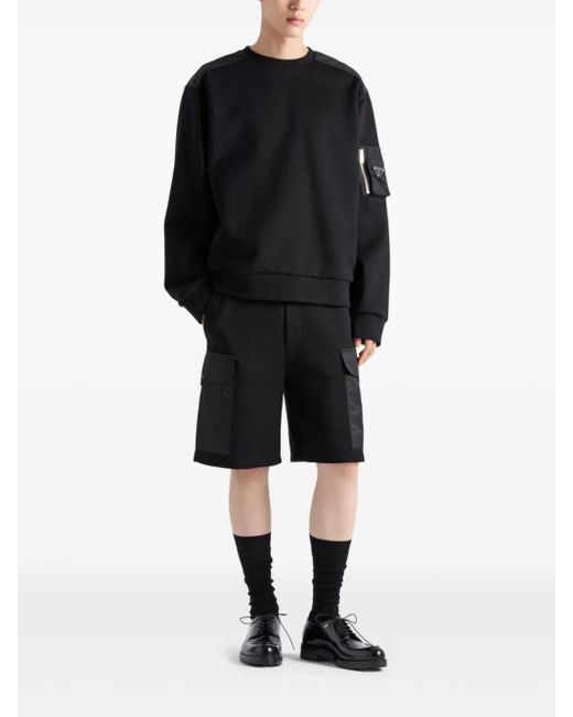 Prada Black Cotton Cargo Shorts for men