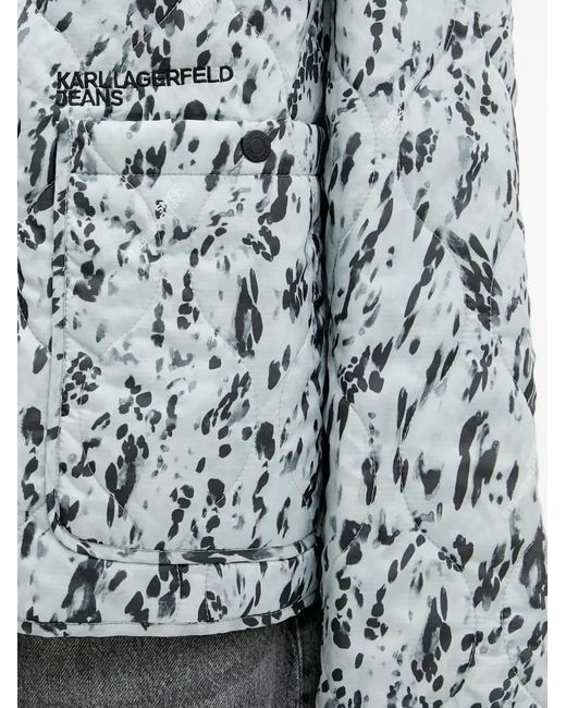 Karl Lagerfeld Gray Patterned Quilted Jacket