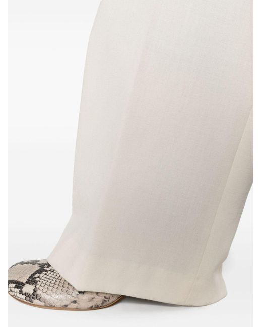 Nanushka White Lanai High-Waist-Hose mit weitem Bein