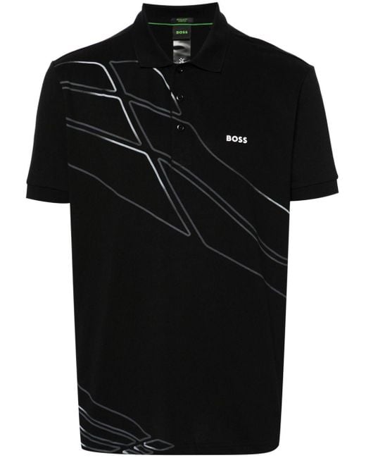 Boss Poloshirt Met Logo-applicatie in het Black voor heren