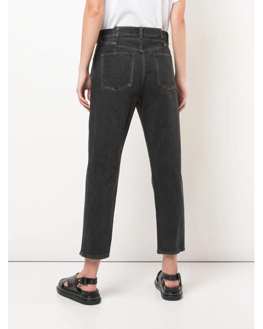 3.1 Phillip Lim Black Zip-Detail Cropped Jeans