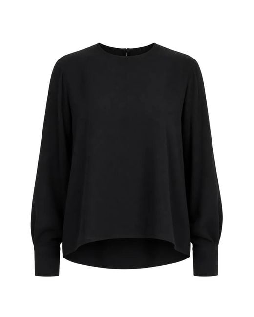 Dusan Black High-Low-Hem Blouse