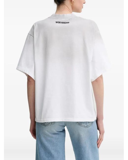 Camiseta con logo estampado Won Hundred de color White