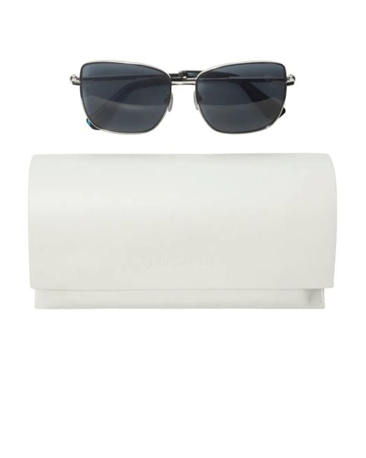 Burberry Blue Tortoiseshell-Tip Square-Frame Sunglasses