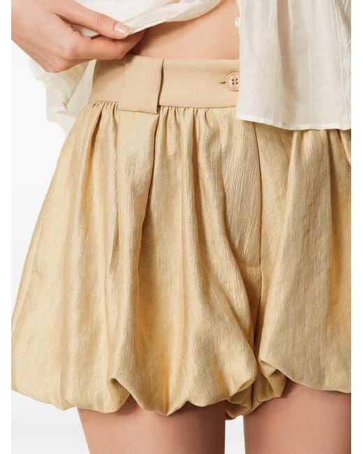 Twinset Natural Laminated Balloon Shorts