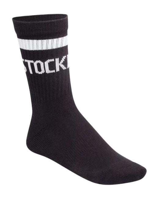 Birkenstock Black Striped Logo-Lettering Socks for men