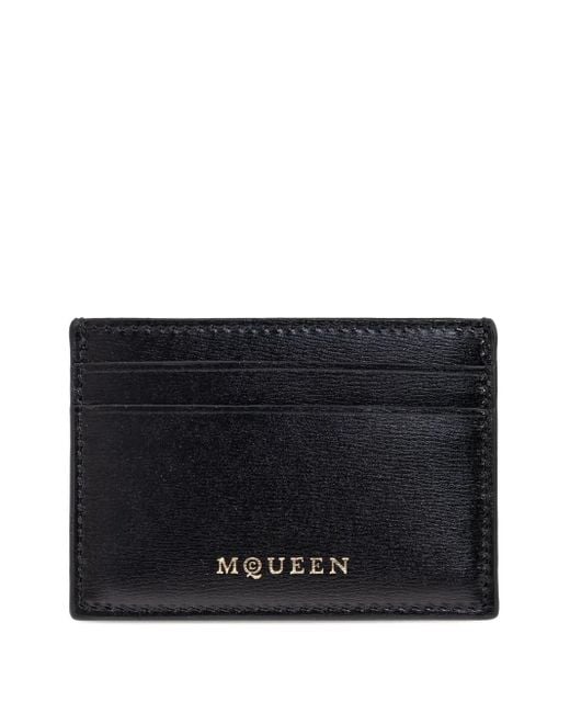 McQueen Black Leather Cardholder
