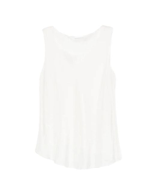 Susanne Bommer White Sleeveless Satin Top