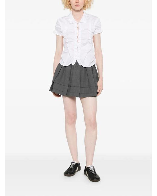 Low Classic White Button-Down Gathered Shirt