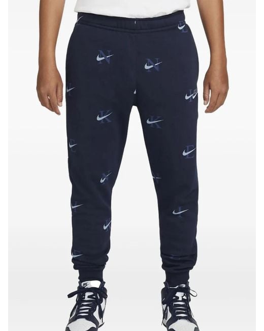 Nike Blue Sportswear Club Bb Aop "Midnight" Track Pants for men