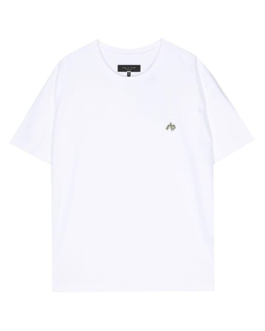 Rag & Bone White Appliqué-detail Cotton T-shirt for men