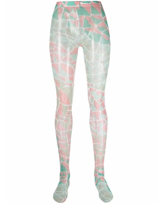 Emilio Pucci Blue Tartuca-Print Tights