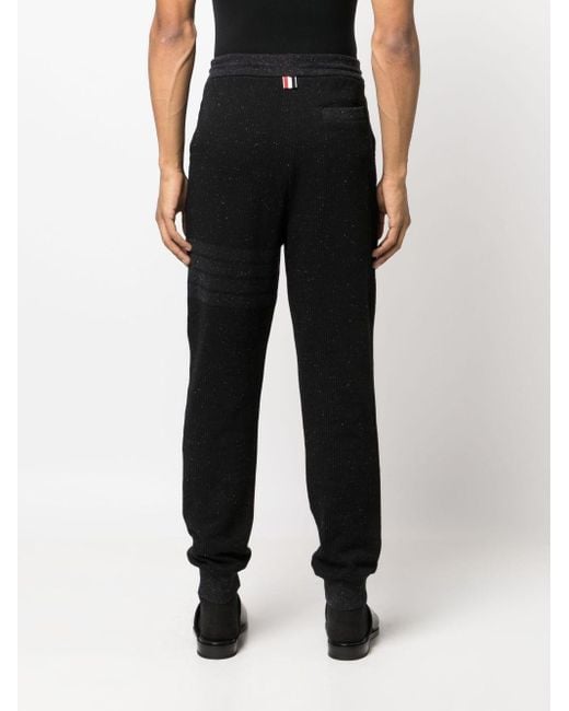 Thom Browne Black Flecked Knitted Track Pants for men
