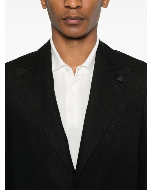 Lardini Black Brooch-Detail Suit for men