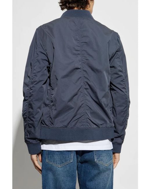 AllSaints Blue Bassett Ramskull Bomber Jacket for men