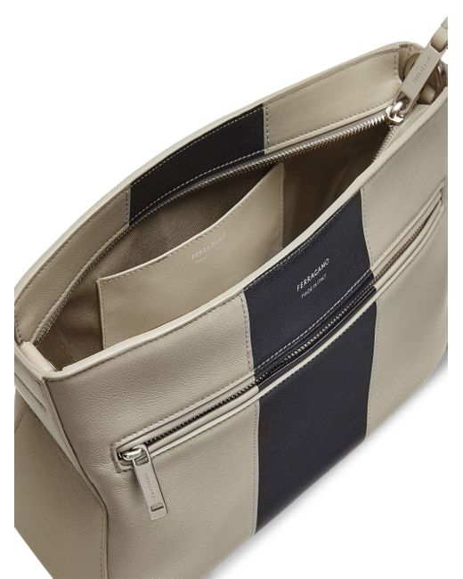 Ferragamo Gray Crossbody Leather Bag for men