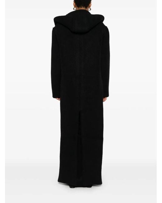 Rick Owens Black Robe Hooded Cardi-Coat