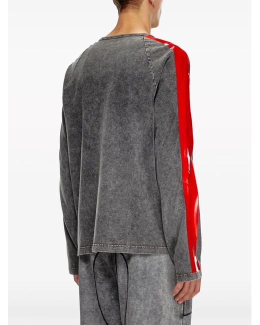 DIESEL Gray T-Redroxt Cotton T-Shirt for men