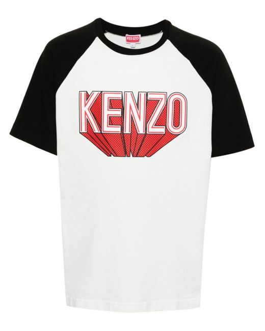 KENZO Red Logo-print Cotton T-shirt for men