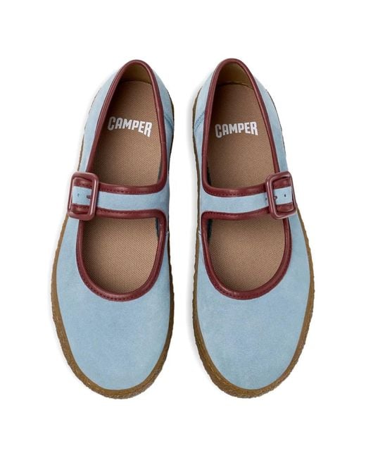Camper White Peu Terreno Suede Ballet Flats