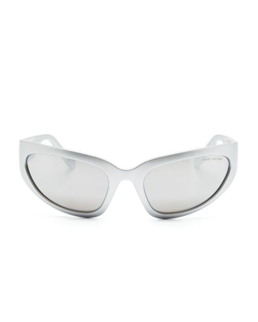 Marc Jacobs White The Bold Logo Biker-frame Sunglasses