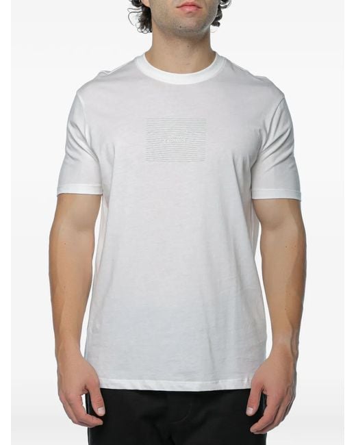 ARMANI EXCHANGE White Logo-Embossed T-Shirt for men