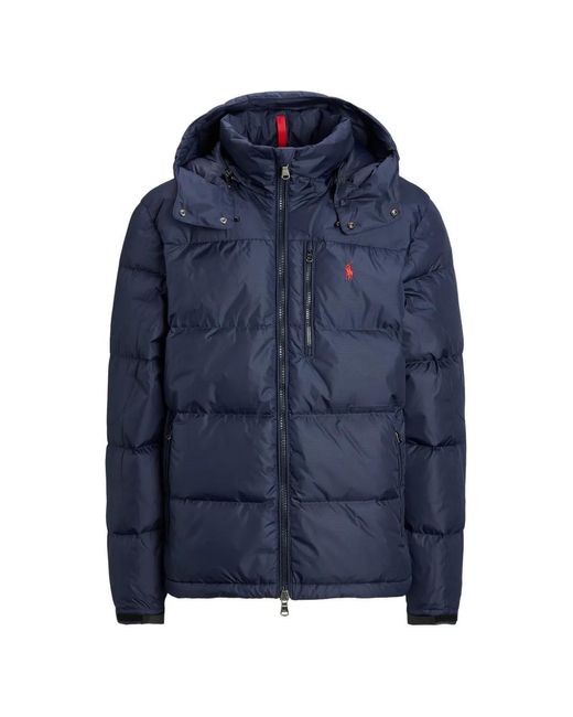 Polo Ralph Lauren Blue Hooded Quilted Jacket for men