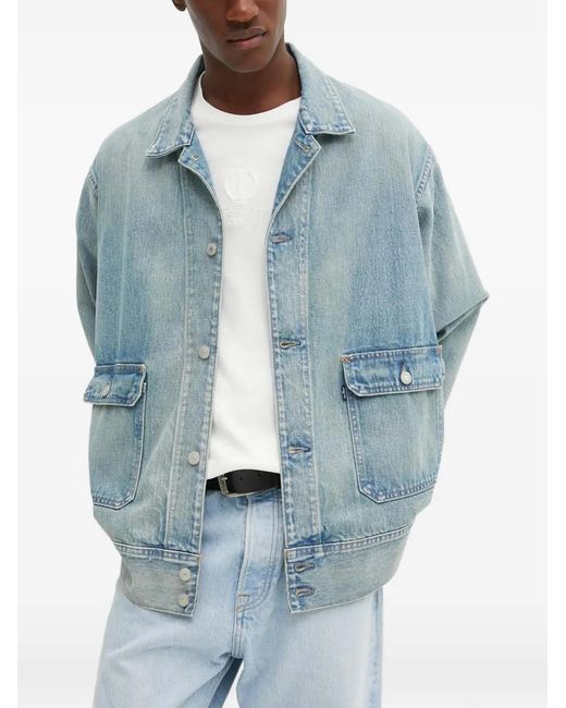 Levi's Blue Patch-Pocket Denim Jacket for men
