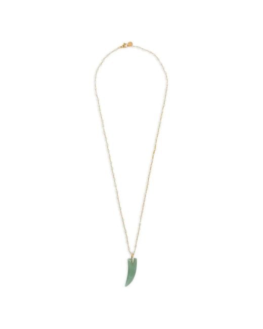 BLAKLACE White Beaded Pendant Necklace