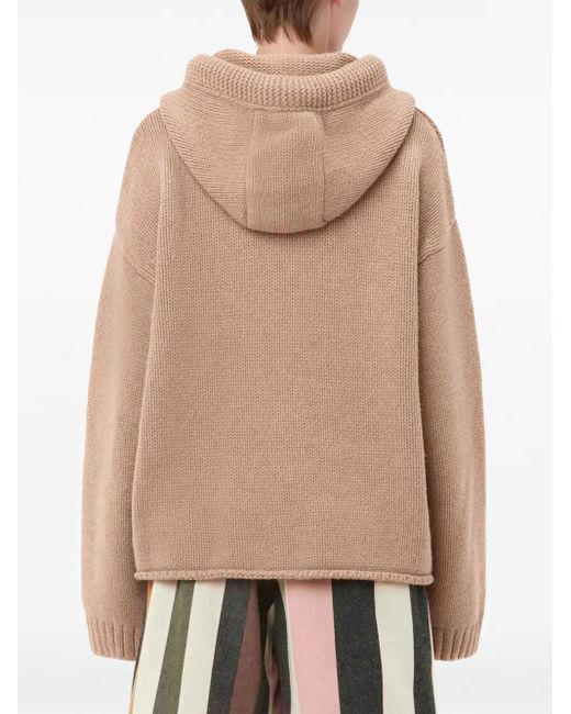 J.W. Anderson Natural Anchor-Print Zip-Up Hoodie