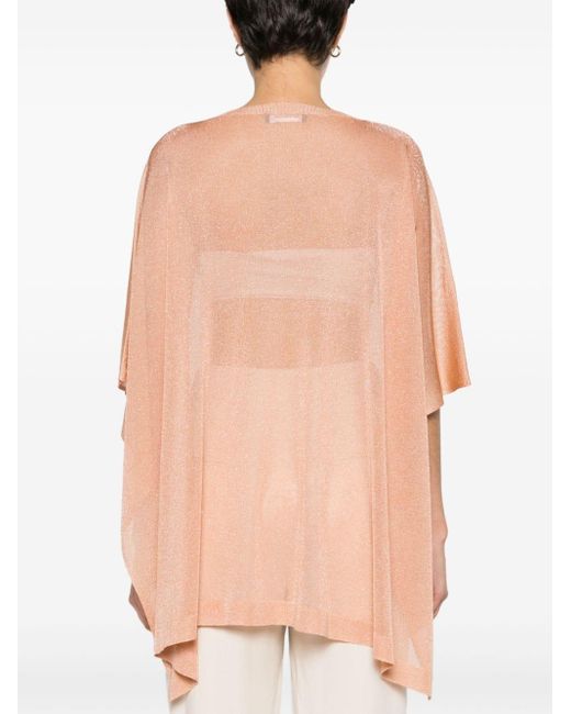 Fabiana Filippi Pink Knitted Semi-sheer Cape