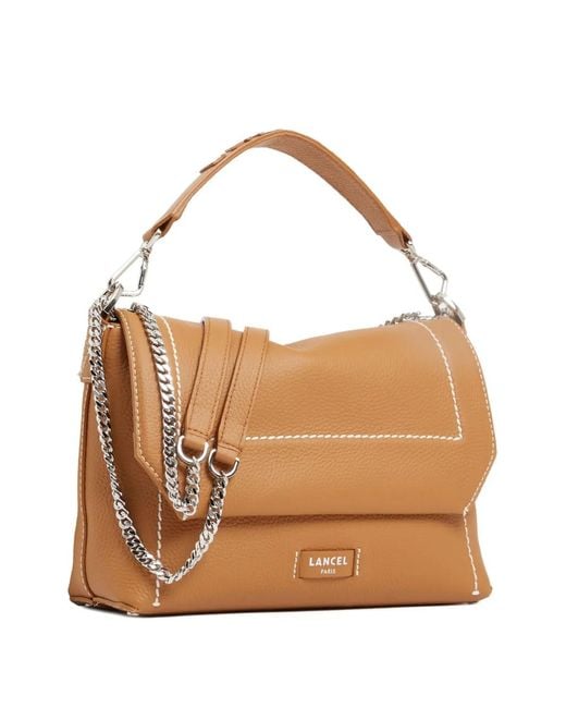 Lancel Brown Ninon Soft Flap Crossbody Bag
