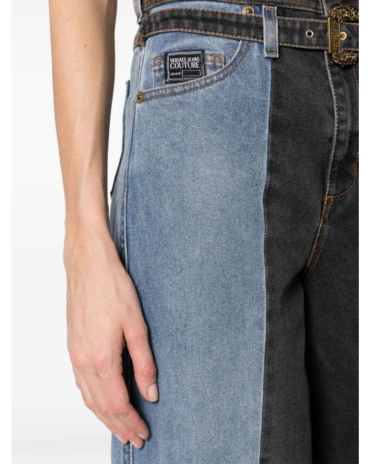 Versace Jeans Couture Blue High-Rise Wide-Leg Jeans