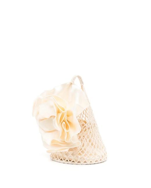 Magda Butrym White Devana Floral-Appliqué Mini Bag