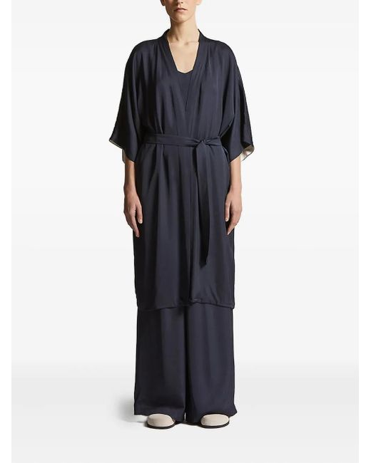Peserico ベルテッド ローブコート Black