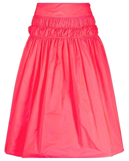 Molly Goddard Shirred Flared Skirt in Pink | Lyst UK