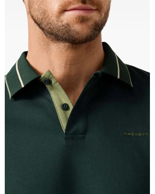 Polo Con Logo Hackett de hombre de color Green