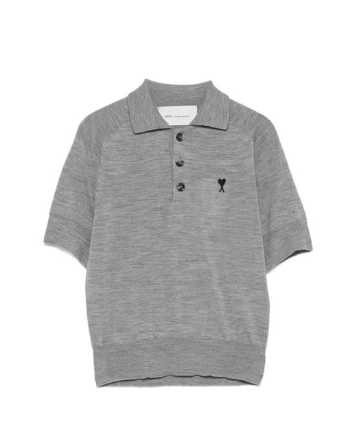 AMI PARIS グレーポロシャツ Ami Paris レディース グレー ポロシャツ 【公式通販】