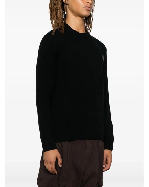 Maison Kitsuné Black Chillax Fox Wool Jumper for men