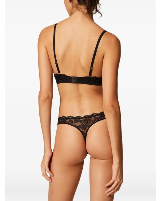 Twinset Gray Lace G-String