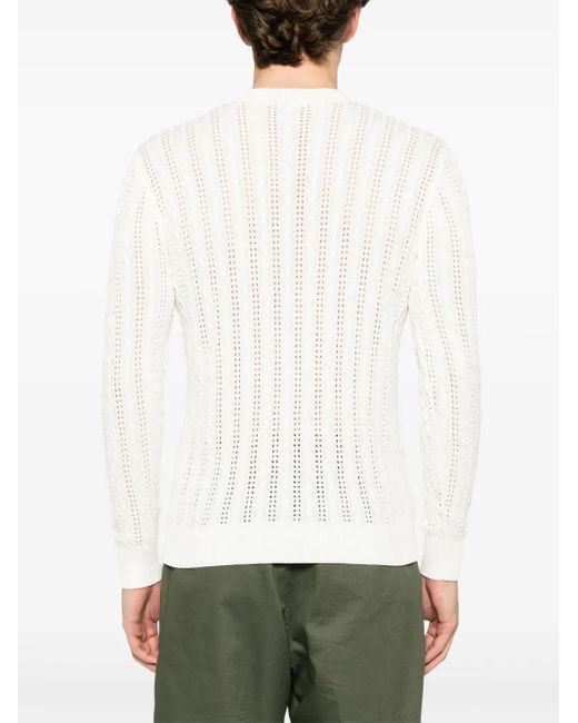 メンズ Eleventy オープンニット セーター White