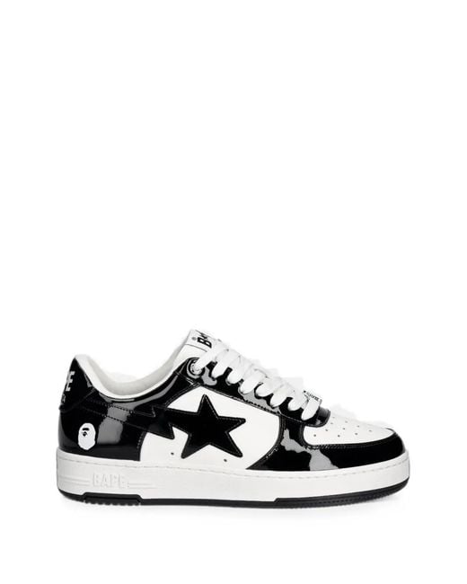 A Bathing Ape White Bape Sta Patent Leather Sneakers for men