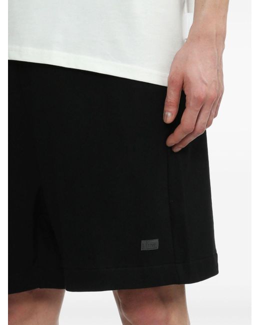 Izzue Black Drawstring-waist Cotton Shorts for men