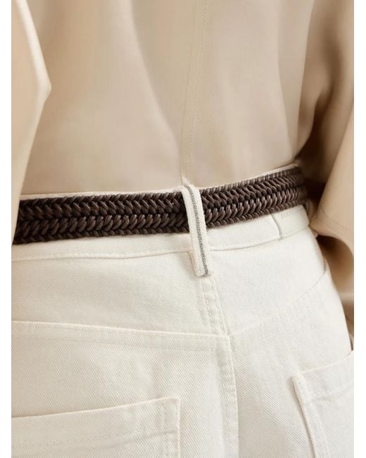 Brunello Cucinelli White Monili-loop-detail Jeans