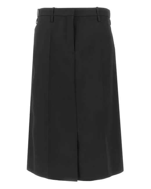 Jil Sander Black Gabardine Skirt With Raw Finishes