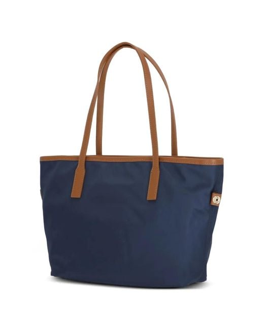 Mc2 Saint Barth Blue Sac Porté Épaule City Format Moyen À Logo Brodé