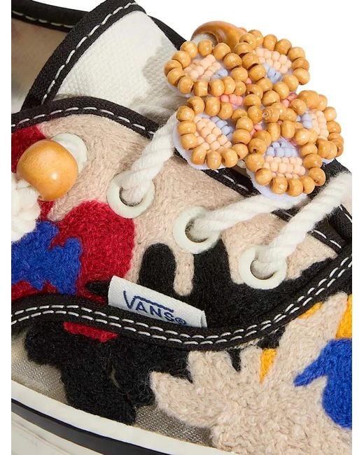 Vans White Premium Authentic Embellished Floral-Print Sneakers
