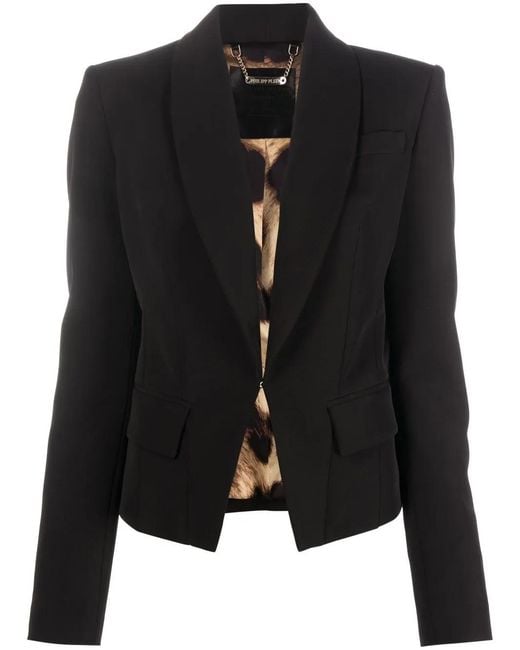 Philipp Plein Black Shawl Lapel Blazer