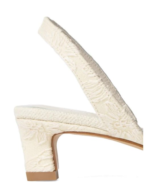 Castaner Natural Aran Floral-Jacquard Pumps