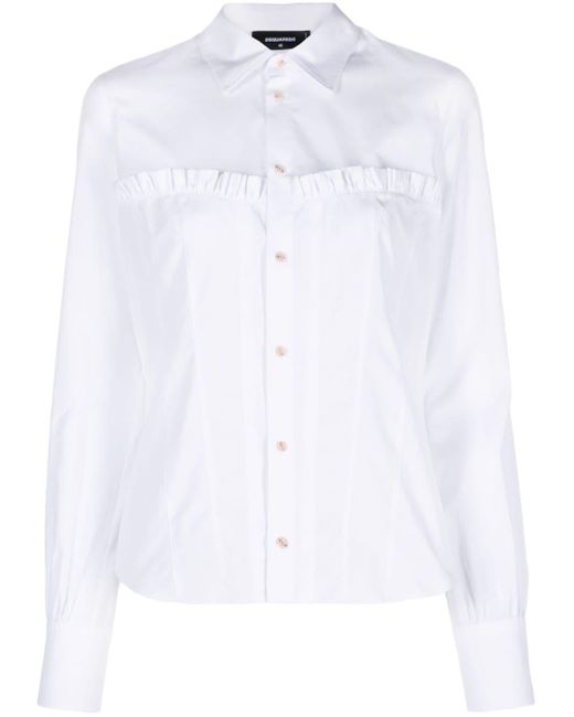DSquared² White Corset Hemd
